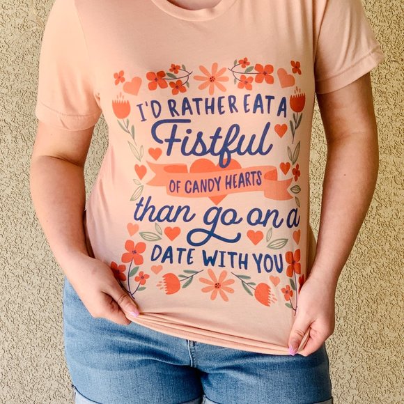 Fistful of Candy Hearts Graphic Tee - Picture 1 of 1